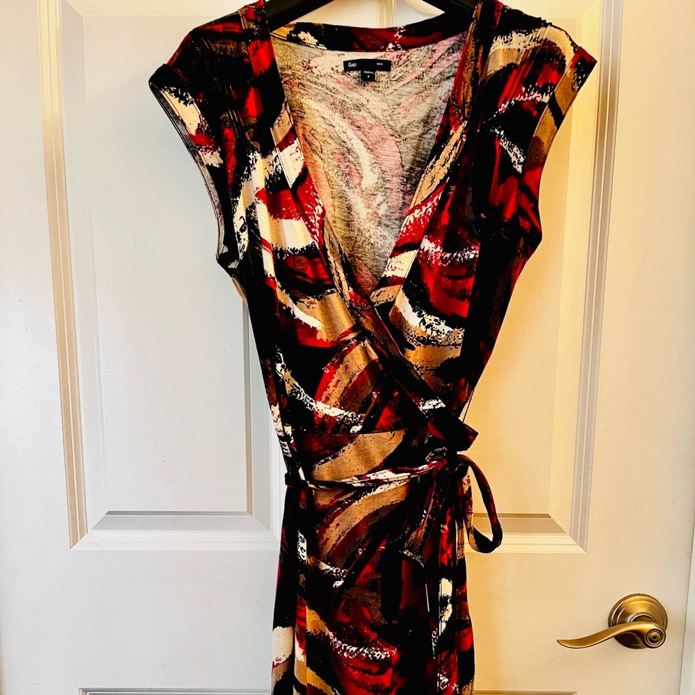 Multi color wrap dress.
